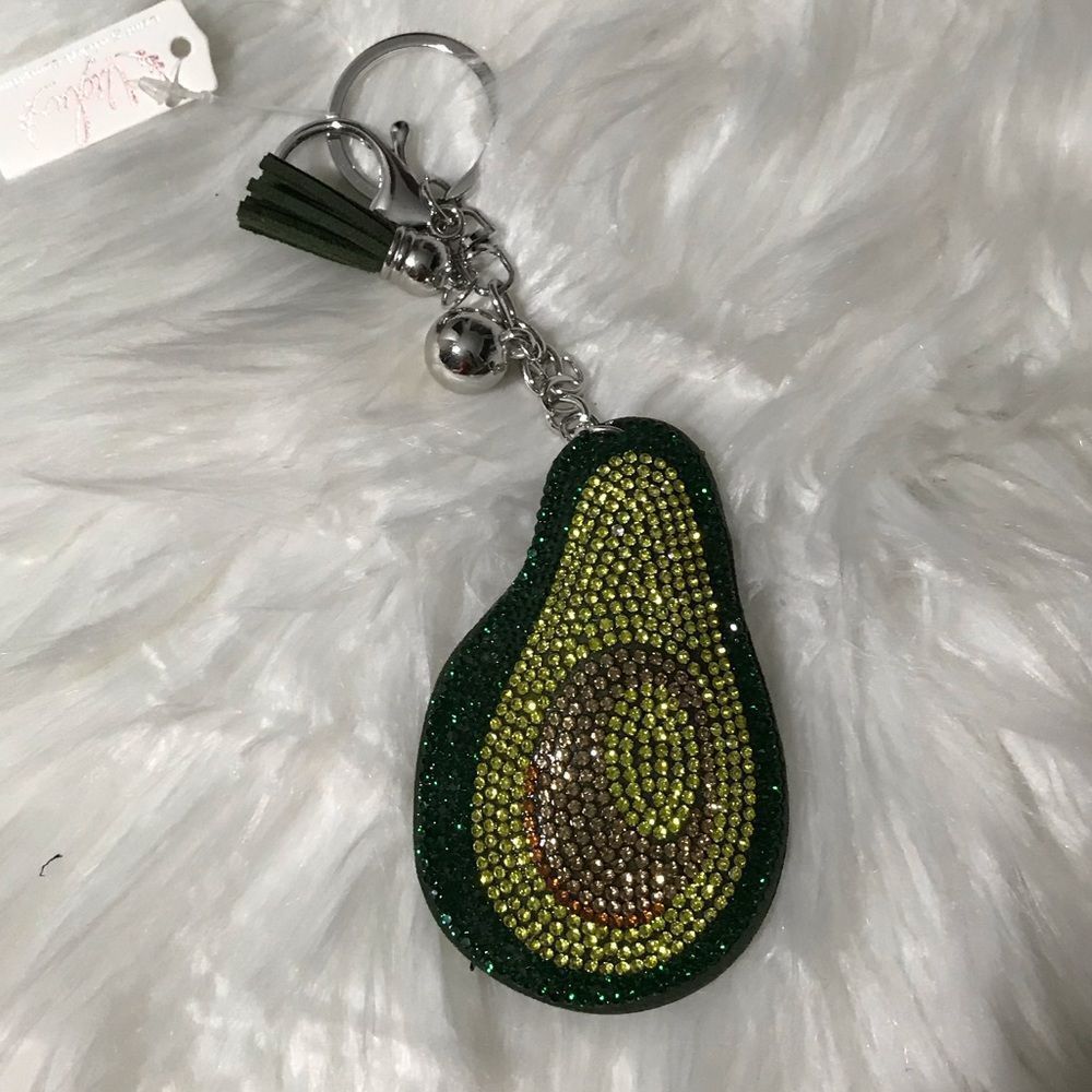 Avocado Rhinestone Keychain - Picture 3 of 4
